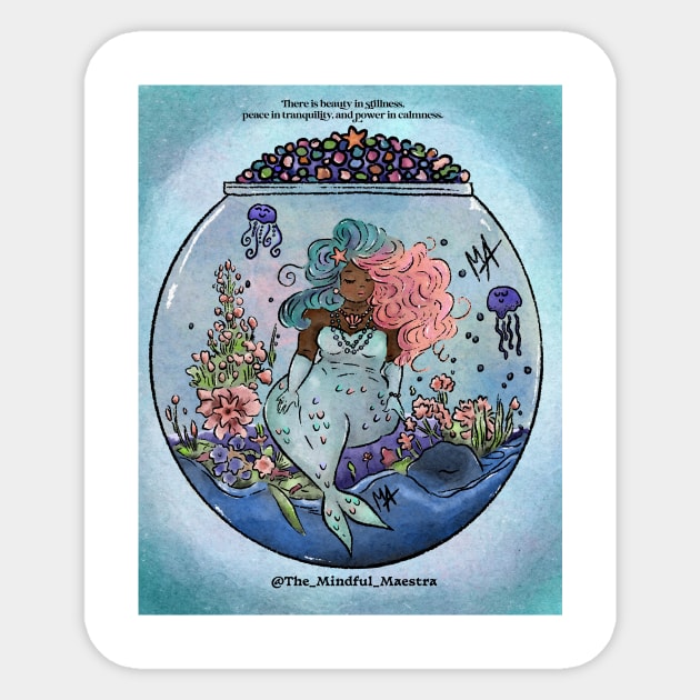 Peaceful Mermaid Sticker by The Mindful Maestra